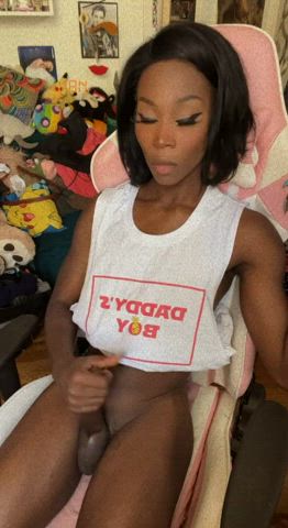 Vanniall from Chaturbate strokes her cock and cums