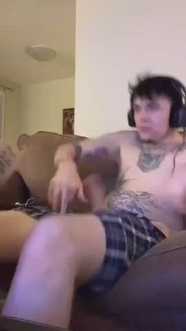 blowjob clothed couch sex cowgirl gamer girl oiled riding thong gif