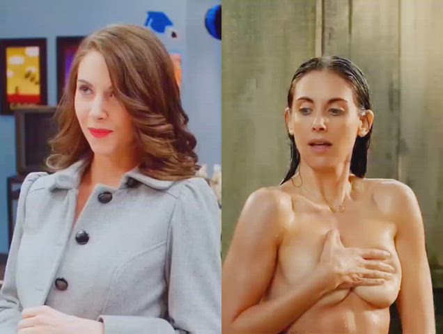 alison brie celebrity hand bra gif