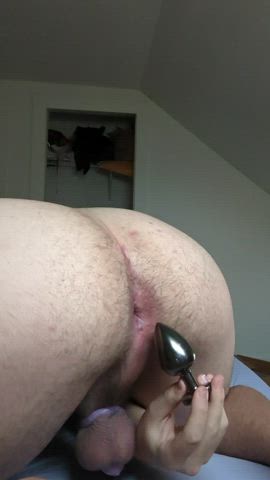 butt plug chastity male masturbation solo gif