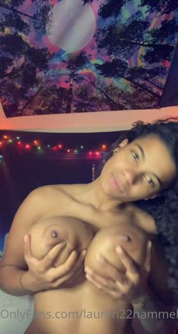 big tits ebony latina onlyfans solo sucking tits gif