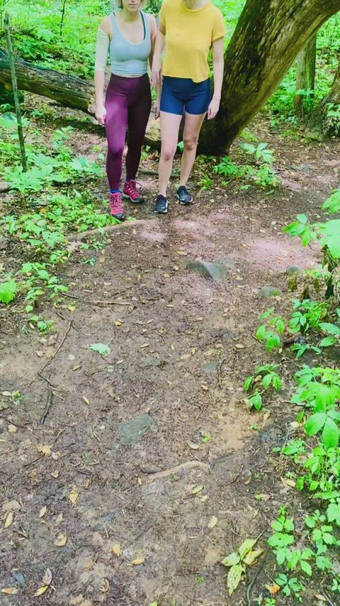 Two girls one trail