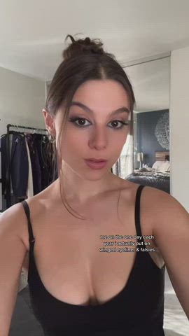 big tits brunette celebrity cleavage kira kosarin natural tits gif