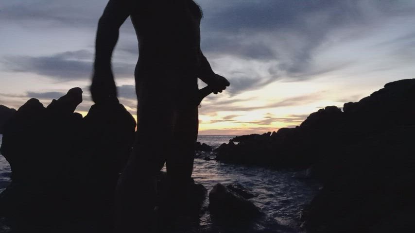 beach erection male masturbation masturbating nude nudist outdoor gif
