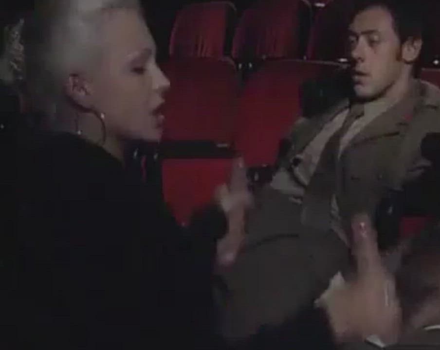 Cinema Handjob Public Stranger gif