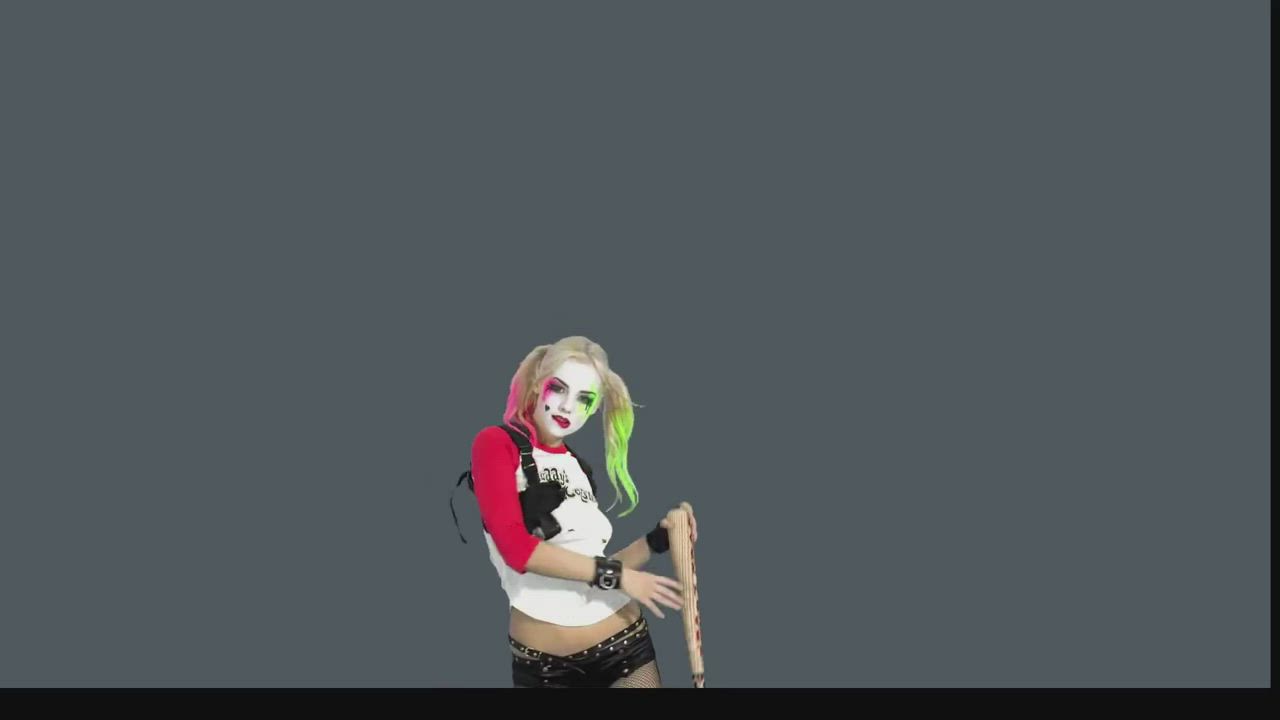 Cosplay Harley Quinn Striptease gif