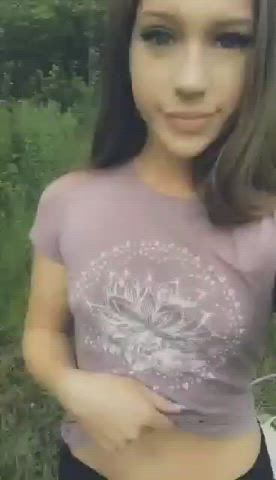 Blue Eyes Outdoor Small Tits gif