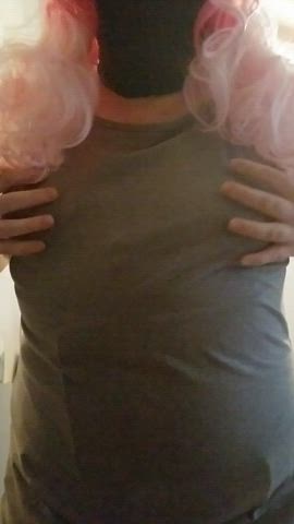 Bouncing Tits Sissy Trans gif