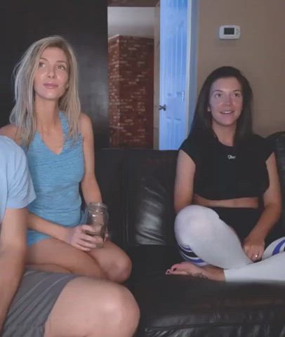 Hotwife Muscular Girl Threesome gif