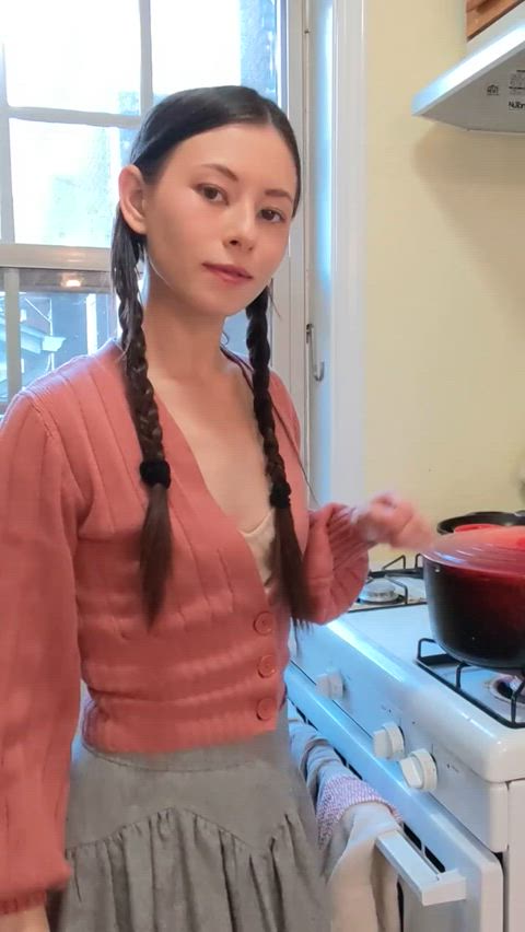 Just in the kitchen, preparing you a hot meal