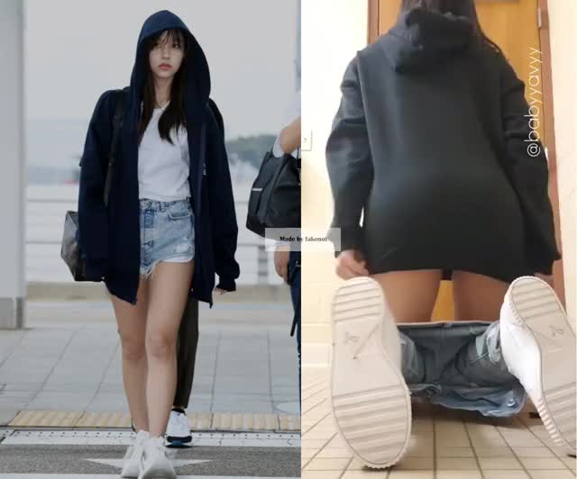 Mina in the airport bathroom