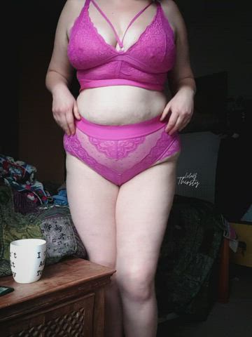 chubby curvy erect nipples lingerie milf gif