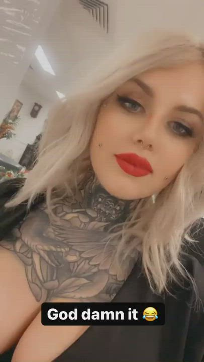 Blue Eyes Goth Lipstick Tattoo gif