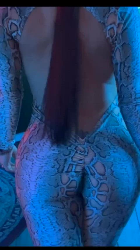 ass big ass catsuit clothed colombian milf purple bitch see through clothing gif