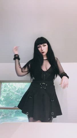 boots dominant dominatrix domme femdom fetish goth panties gif