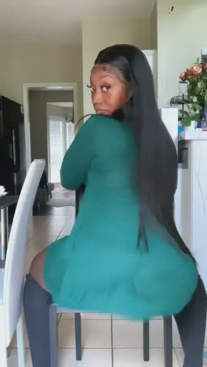 Sexy Chocolate Model Making Ass Clap while sitting in chair
