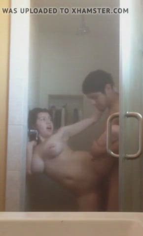 amateur big tits busty huge tits latina shower gif