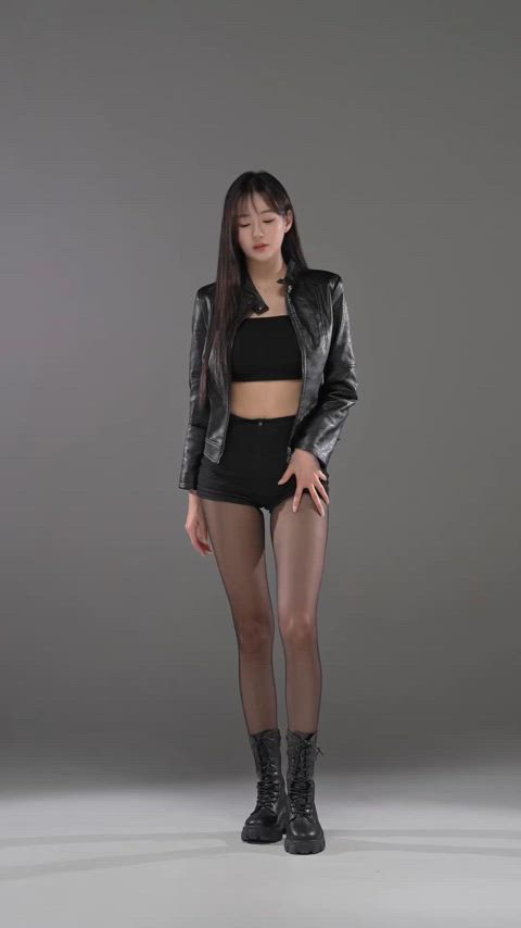 brunette dancer hips stockings kpop gif