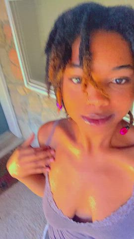 ebony flashing natural natural tits nipples tits gif