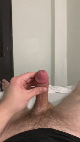 Slow-mo vid of cum spilling out my cock