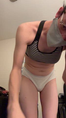 Bawled my eyes out after work yesterday, but posing in cute underwear helps a little