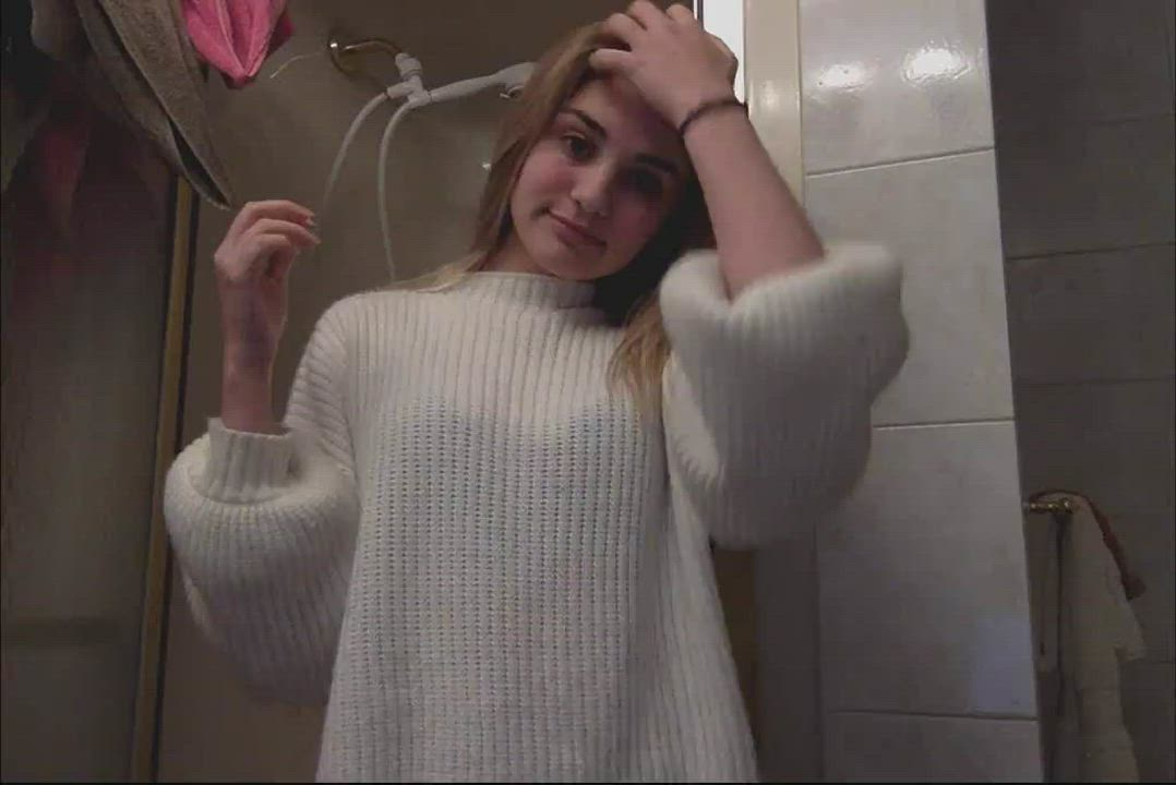 blonde boobs teen gif