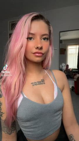 alt cute onlyfans pretty saliva spit tiktok tongue fetish gif