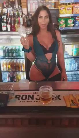 Ass Bar Brunette gif