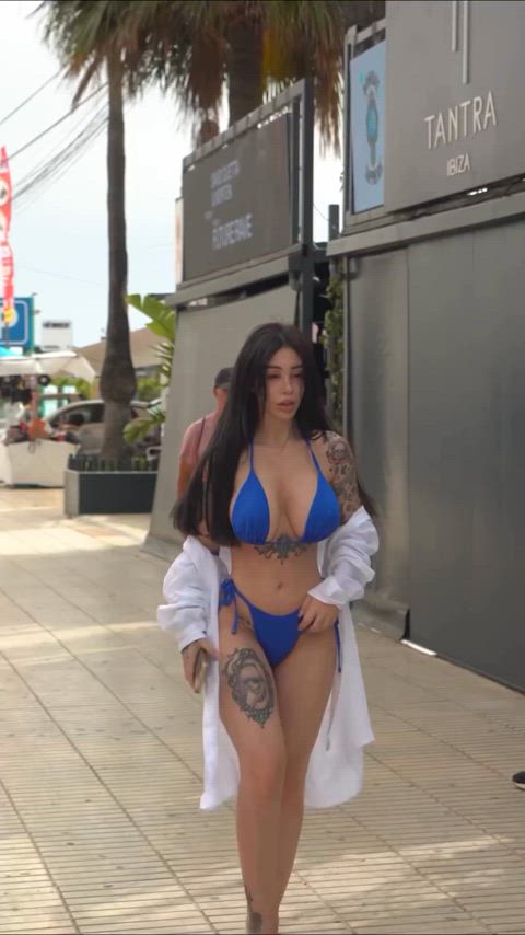 big tits bikini non-nude tattooed gif