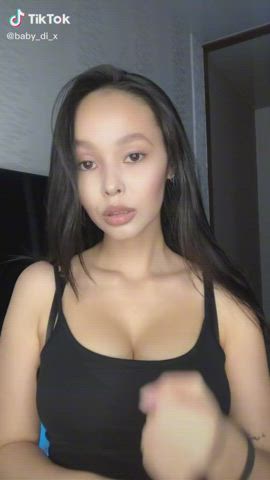 Cleavage Eye Contact Handjob Tease TikTok gif