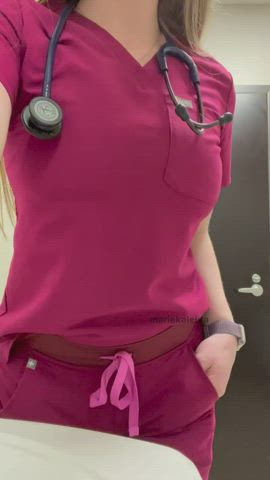Think any of my coworkers stare at my nipples through my scrubs? [oc] [drop]