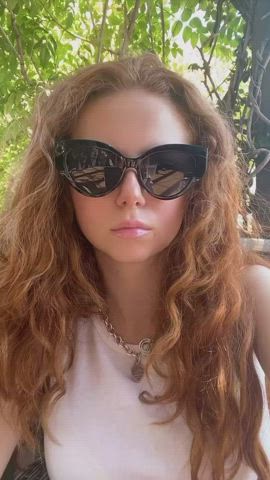 cute outdoor redhead gif