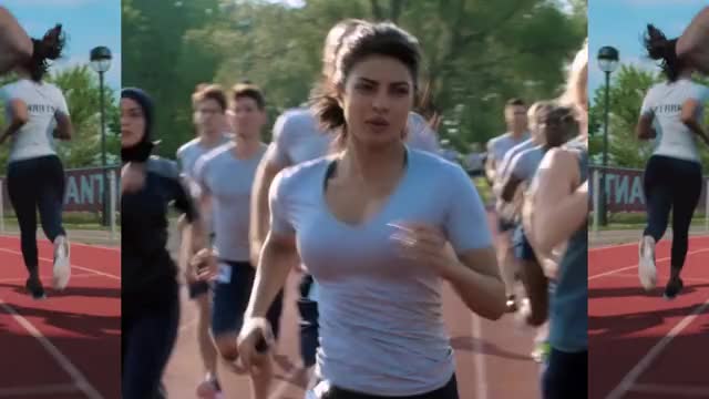 Priyanka Chopra - Quantico - S1E2 - split-screen, mini-loop edit, running track