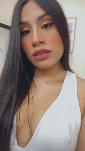 latina lingerie lips long hair piercing sensual gif