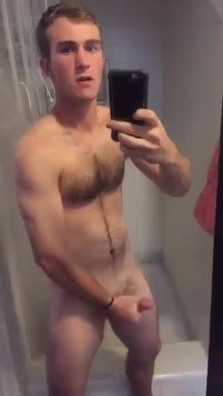 Jerk and Cum before the shower
