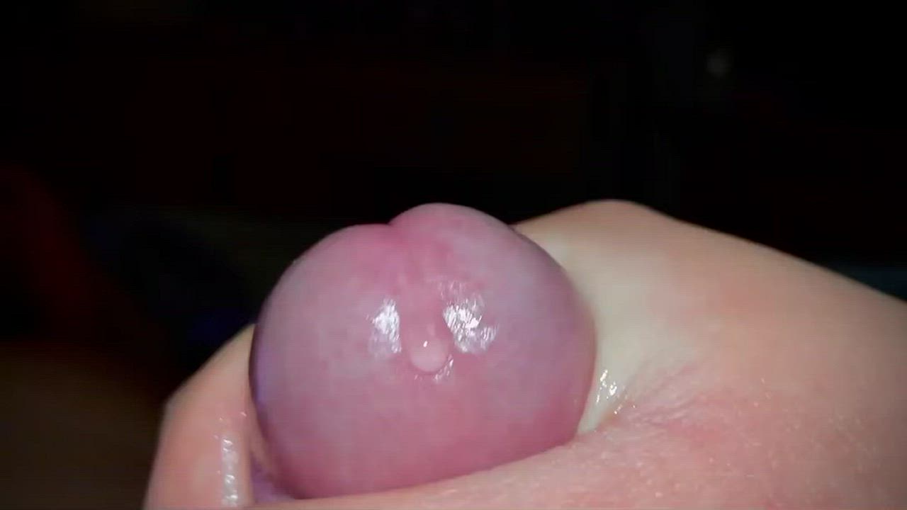 Swollen cockhead from edging so long.