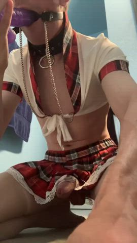 deepthroat dildo sissy gif