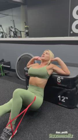 Blonde Cleavage Workout gif