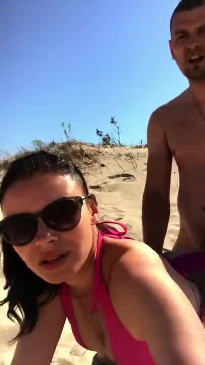 short beach wife sex whit filling up pussy
