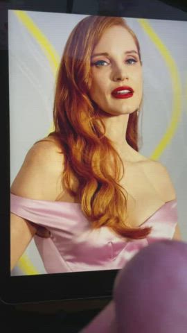 cumshot jessica chastain tribute gif