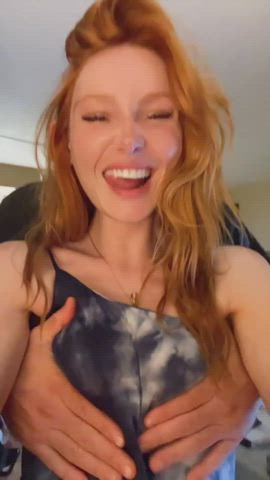 Boobs Lacy Lennon Natural Tits Redhead Small Tits Tit Worship Tits gif