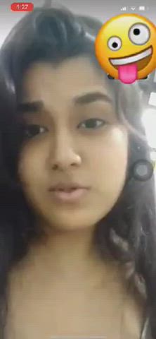 Amateur Big Tits Indian Mirror Natural Tits Schoolgirl Selfie Solo Teen Tits gif