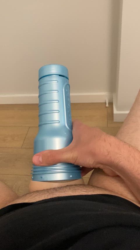 Stroking my cock with my fleshlight