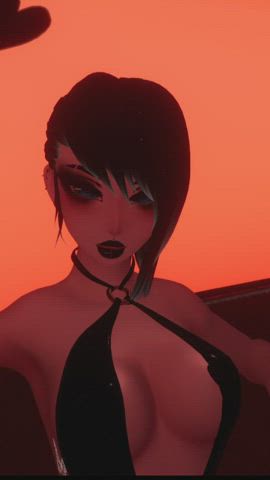 anime boobs cartoon domination dominatrix domme femdom goth vr gif