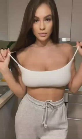 Cleavage Huge Tits Tease gif