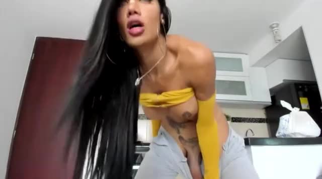 Hot Latina Shemale With Really Big Cock Teasing on Cam