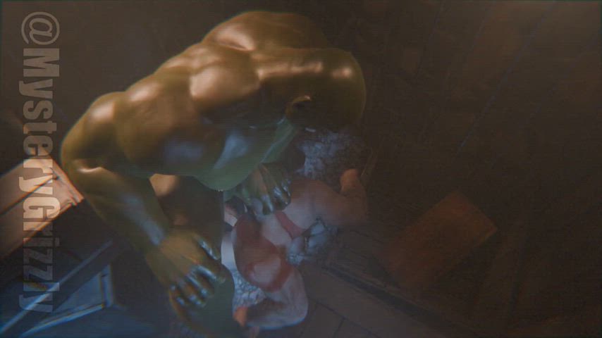 3d animation blowjob gay nsfw oral orc monster-sex gif