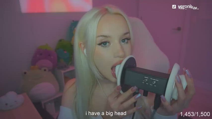 asmr blonde tongue fetish gif