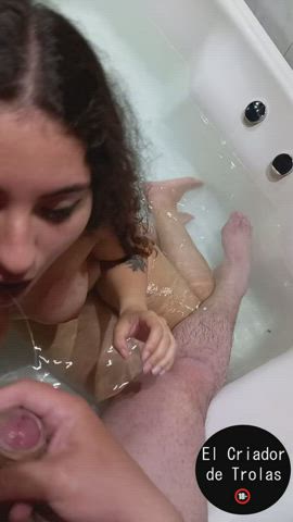 she take my load in the bath