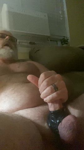 beard big dick cock gooning jerk off male masturbation masturbating onlyfans gif